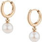 Pearl drop earrings with gold hoops, elegant Indian fashion jewelry for women, perfect for traditional and modern outfits.