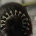 Gold and pearl hair accessories, traditional Indian hair jewelry, decorative hairpins for women, kurabels elegant hair ornaments, suitable for special occasions and festive events.