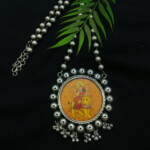 Vijay-Style Indian Tribal Jewelry Necklace with Lord Durga Pendant and Silver Beads, Traditional Ethnic Jewelry for Festivals and Occasions.