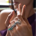 Exquisite silver and colorful enamel string jewelry ring, traditional Indian fashion jewelry with vibrant design, perfect for accessorizing festive and ethnic outfits, available at Kurabels.