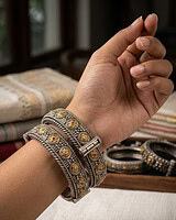 Beautifully crafted Indian jewelry cuffs with intricate designs and gold accents, perfect for traditional and festive occasions.